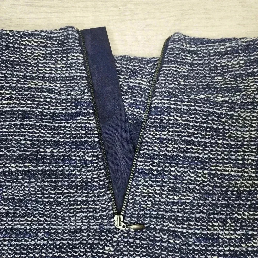 Banana Republic Navy Tweed Pencil Skirt Size 6 Lined Career Classic Capsule NWT